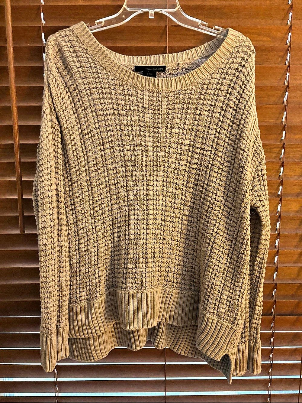 Calvin Klein Jeans Geometric Knit oversized Sweater XL Brown